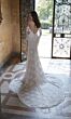 Mori Lee 4168 Paula Plunging Neck Petal Train Bridal Gown