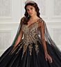 Princesa by Ariana Vara PR22141Cape Scalloped Hem Quince Cape