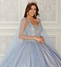 Princesa by Ariana Vara PR22141Cape Scalloped Hem Quince Cape