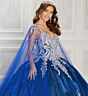 Princesa by Ariana Vara PR22141Cape Scalloped Hem Quince Cape