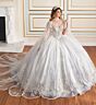 Princesa by Ariana Vara PR30173CAPE Sheer Scalloped Hem Quince Cape