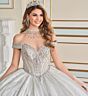 Princesa by Ariana Vara PR30173CAPE Sheer Scalloped Hem Quince Cape
