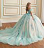 Princesa by Ariana Vara PR30174 Gauntlet Sleeve Applique Quince Dress