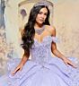 Princesa by Ariana Vara PR30174 Gauntlet Sleeve Applique Quince Dress