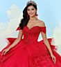Princesa by Ariana Vara PR30174 Gauntlet Sleeve Applique Quince Dress