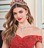 Princesa by Ariana Vara PR30180 Beaded Bust Corset Top Quince Gown
