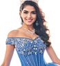 Princesa by Ariana Vara PR30180 Beaded Bust Corset Top Quince Gown