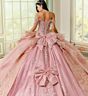 Princesa by Ariana Vara PR30203 Removable Bow Beaded Quinceanera Dress