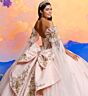 Princesa by Ariana Vara PR30208 Cape Sleeve Basque Waist Sweet 16 Gown