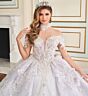 Princesa by Ariana Vara PR70101 Royal Train Plunging Neck Sweet 16 Gown