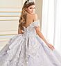 Princesa by Ariana Vara PR70101 Royal Train Plunging Neck Sweet 16 Gown