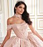 Princesa by Ariana Vara PR70102 Off-The-Shoulder Satin Sweet 16 Gown