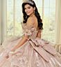 Princesa by Ariana Vara PR70106 Back Bow Tiered Skirt Quince Dress
