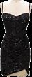 Ava Presley 29158 Corset Bodice Draped Skirt Sequin Dress