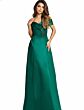 Jovani 43808 A-Line Satin Pleated Off-The-Shoulder Dress