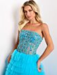 Jovani 42958 Ruffle Skirt Strapless Beaded Dress