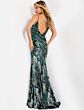 Jovani 42600 Plunging Neckline Bare Back Sequin Dress