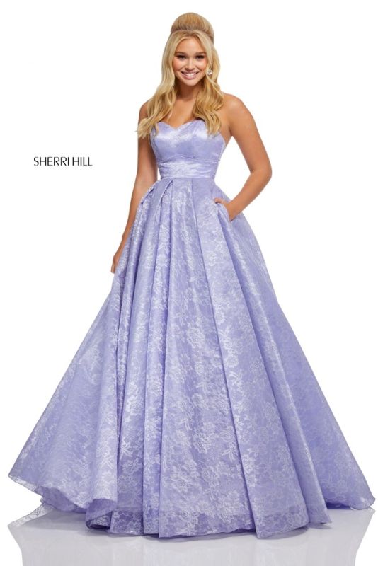 Sherri Hill 52500 Strapless Lace Prom Gown