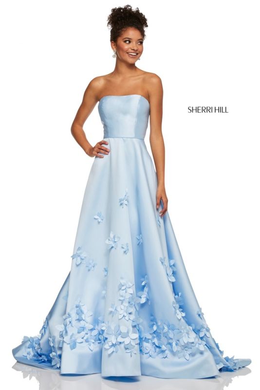 Sherri Hill 52582 Floral Applique Long Party Dress
