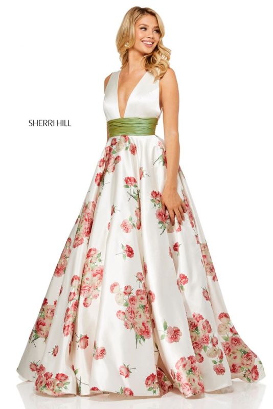 Sherri Hill 52632 Floral Print Skirt Prom Gown