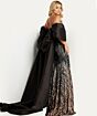 Jovani 38746 Off The Shoulder Cape Ombre Sequin Dress