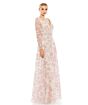 Mac Duggal 70224 Illusion Sleeve Floral Dress