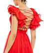 Mac Duggal 67911 Ruffle Strap Lace-Up Dress