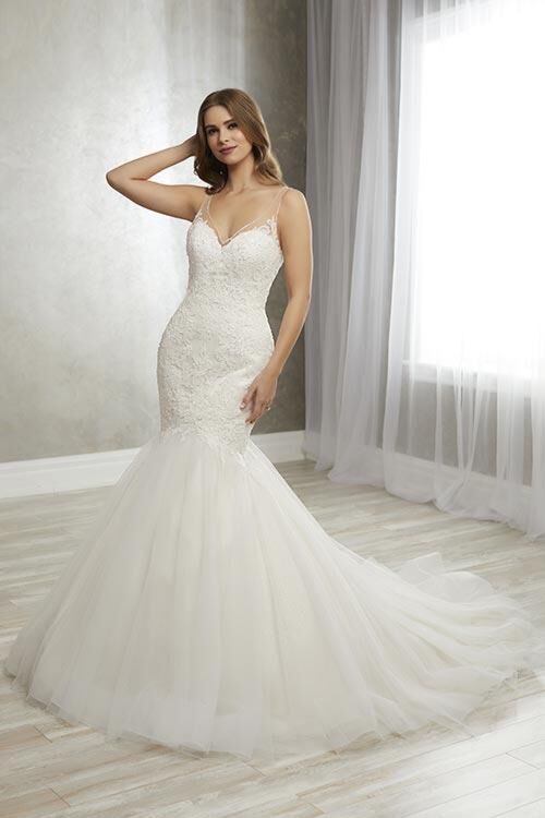 Christina Wu 19187 Sheer Strap Trumpet Silhouette Wedding Dress