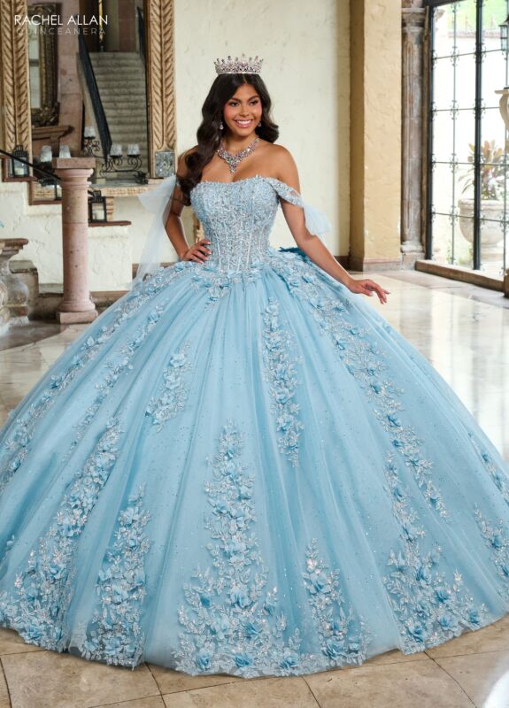 Rachel Allan RQ1132 Curved Neck Bow Back Quinceanera Dress