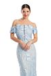 Alexander by Daymor 1971 Off-The-Shoulder Plunging Neck Dress