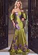 Jovani 54041 Floral Appliques Olive Green Trumpet Dress