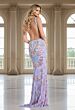Jovani 45533 V-Neck Embroidered Backless Dress
