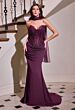 LaDivine CD683 Beaded Corset Bodice Lace-Up Dress