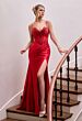 LaDivine CDS559 High Slit Drape Skirt Dress