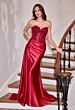 LaDivine CDS565 Side Tail Beaded Corset Bodice Dress