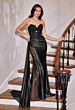 LaDivine CDS565 Side Tail Beaded Corset Bodice Dress