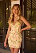 Primavera Couture 1938 Cross Back Floral Beaded Yellow Dress