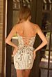 Primavera Couture 4603 Plunging Neck Black Gold Beaded Dress