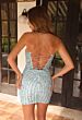 Primavera Couture 4612 Cross Back Fitted V-Neck Dress