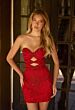 Primavera Couture 4614 Fitted Front Cutout Beaded Black Dress