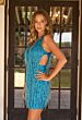 Primavera Couture 4629 Fitted Neon Pink Beaded Fringe Dress