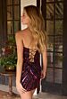 Primavera Couture 4634 Fitted Black Gold Plunging Neck Dress