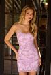 Primavera Couture 4650 Lace-Up Back Fitted Lavender Dress
