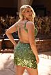 Primavera Couture 14111 Sleeveless V-Neck Black Gold Plus Size Dress