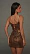 Alyce Paris 40174 Side Cutouts Fitted Chocolate Dress