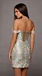 Alyce Paris 40175 Off The Shoulder 3D Flowers Celadon Dress