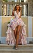 Alyce Paris 61996 Halter A-line Floral High Slit Dress
