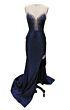 Ava Presley 42231 High Slit Beaded Plunging Neck Dress
