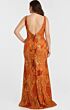 Jovani 40757 High Slit Floral Sequin V-Neck Dress
