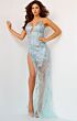 Jovani 04195 Plunging Neckline Illusion Dress